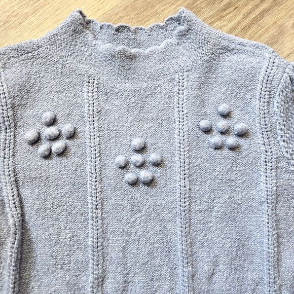 LC By Lauren Conrad  Crochet Sweater Sz S Shimmer Threading Scallop Neck - Picture 3 of 5